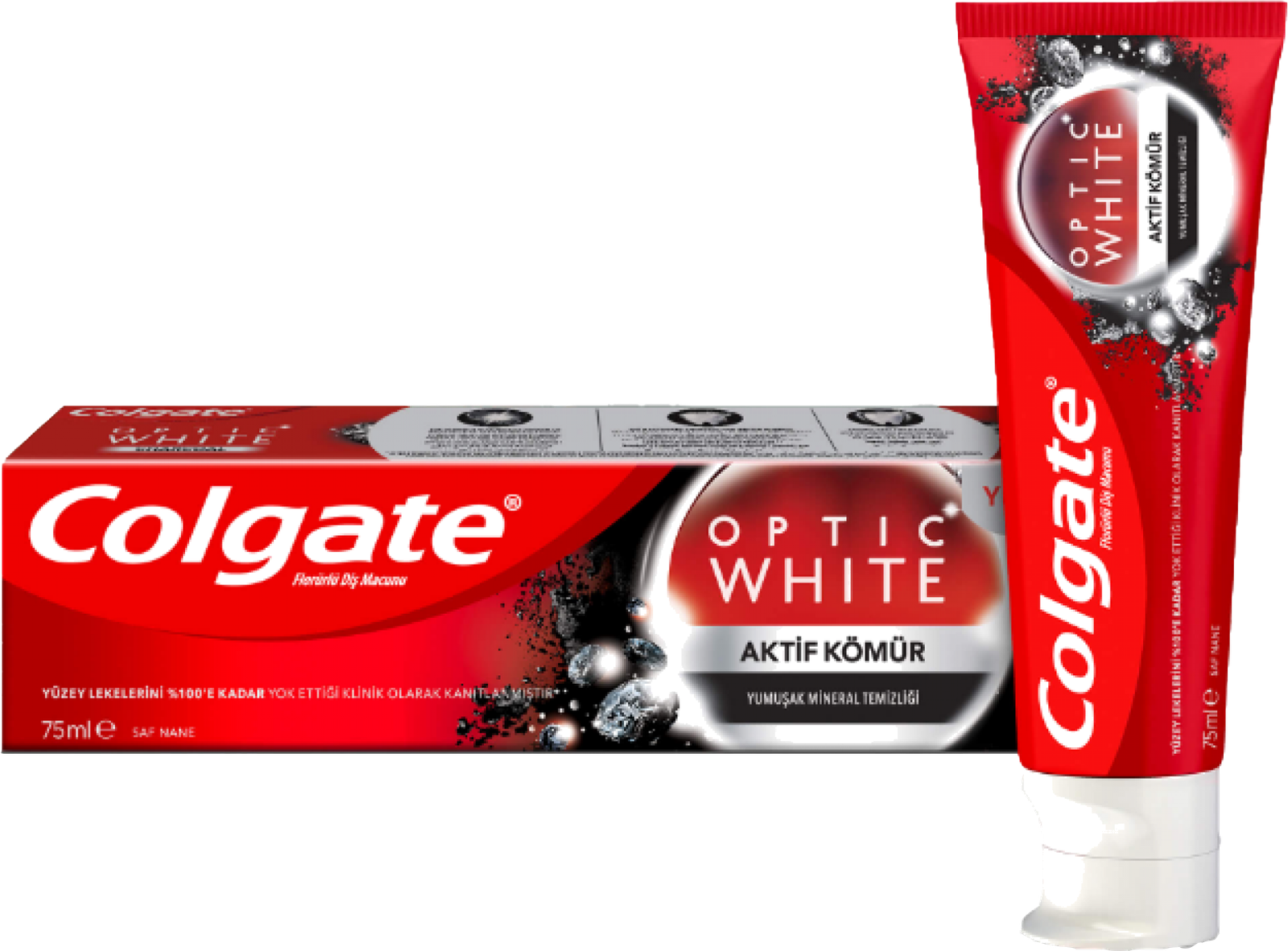 COLGATE OPTIC WHITE  CHARCOAL 75ML