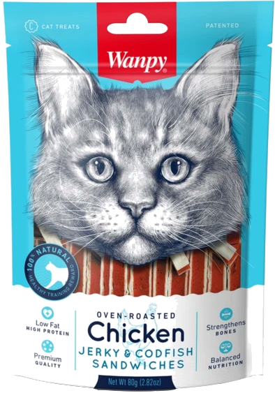 WANPY CAT CHICKEN JERKY & CODFISH