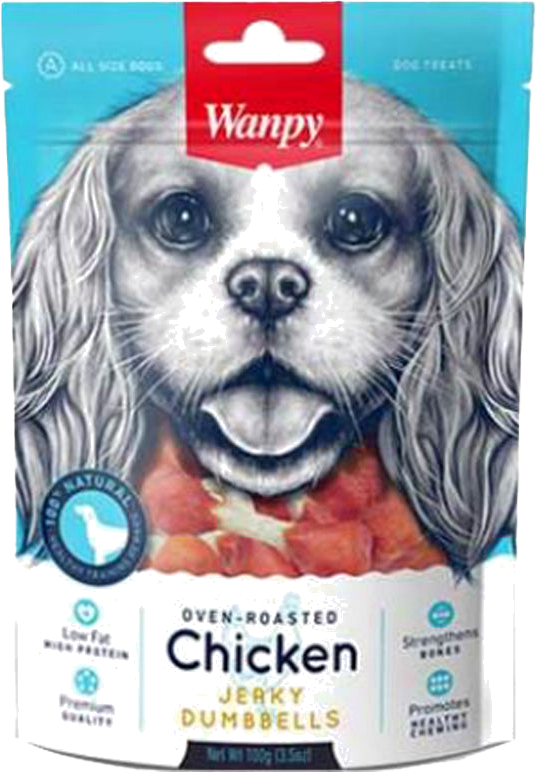 WANPY DOG CHICK JERKY DUMBELLS